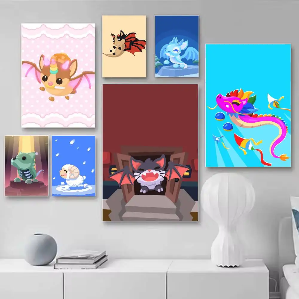 Video Game A-Adopt Me Poster Versatile HD Waterproof Wall Art Self-Adhesive Decor for Any Space Ideal Gift