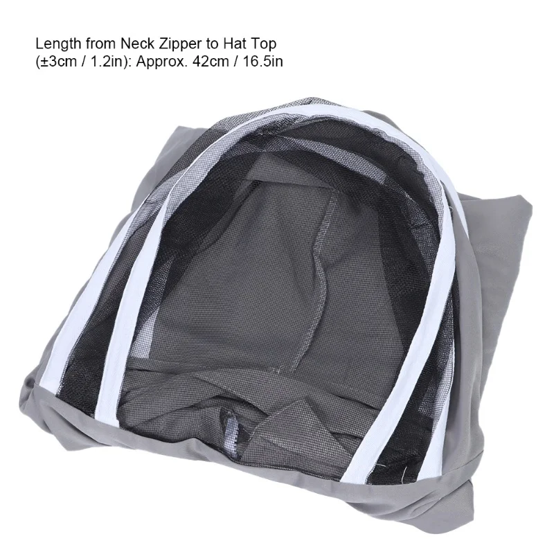 

Beekeeping Protective Veil Jacket Bee Suit Smock With Double Zippers Beekeeper AccessoryGray