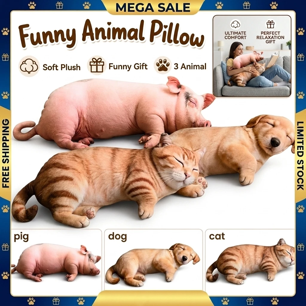 Internet Celebrity Pig Pillow Plush Toy - Simulation Sand Sculpture Funny Party Doll Pet Cloth Toy for Kids And Adults
