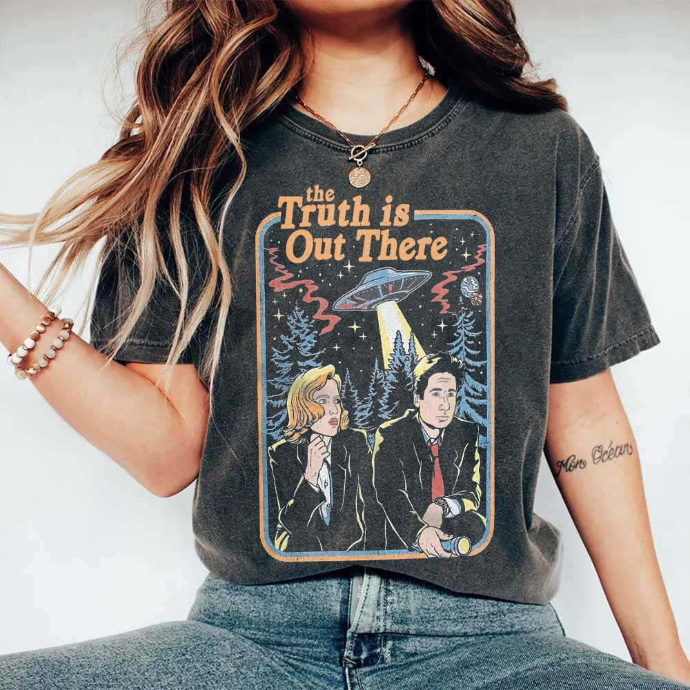 My X-Files T-shirt, filmfan-T-shirt "The Truth Is There", unisex, hoogwaardige streetwear van puur katoen. y2k top dameskleding