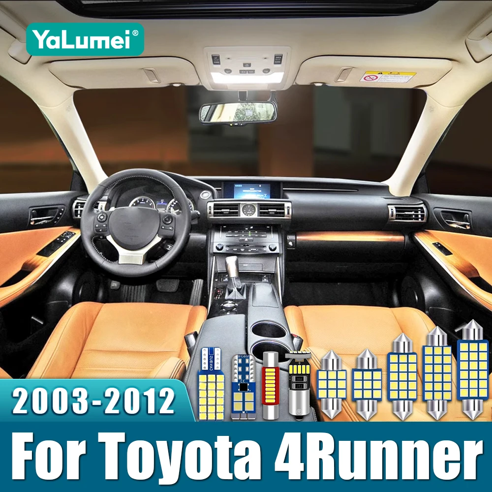 

Для Toyota 4Runner 2003 2004 2005 2006 2007 2008 2009 2010 2011 2012 15 шт. Автомобильные светодиодные внутренние купольные лампы, фонари багажника, аксессуары