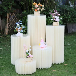 Paper Folding Cylinder Wedding Ramadan Birthday Party Decoration Holiday Events Ornament Folding Dessert Table Window Decoration