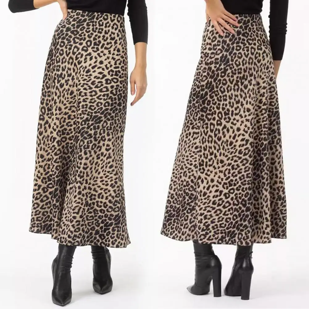Sexy Elegant Skirt Leopard Printed Maxi Women Skirts Lady Clothes Office Club Party Casual Streetwear Wholesale