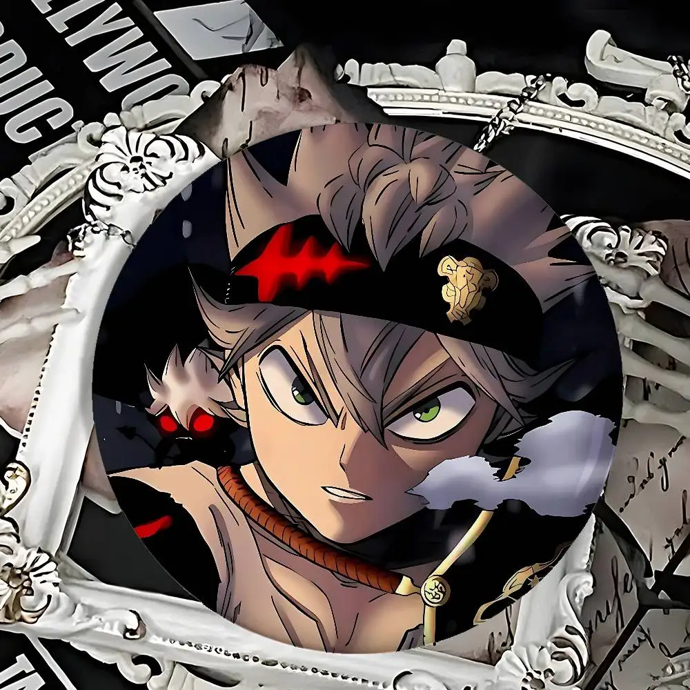 Asta B-Black Clover Badges Peripheral Lapel Pins Tinplate Round Brooch For Shoulder Bag Accessories Souvenir Gifts view 5