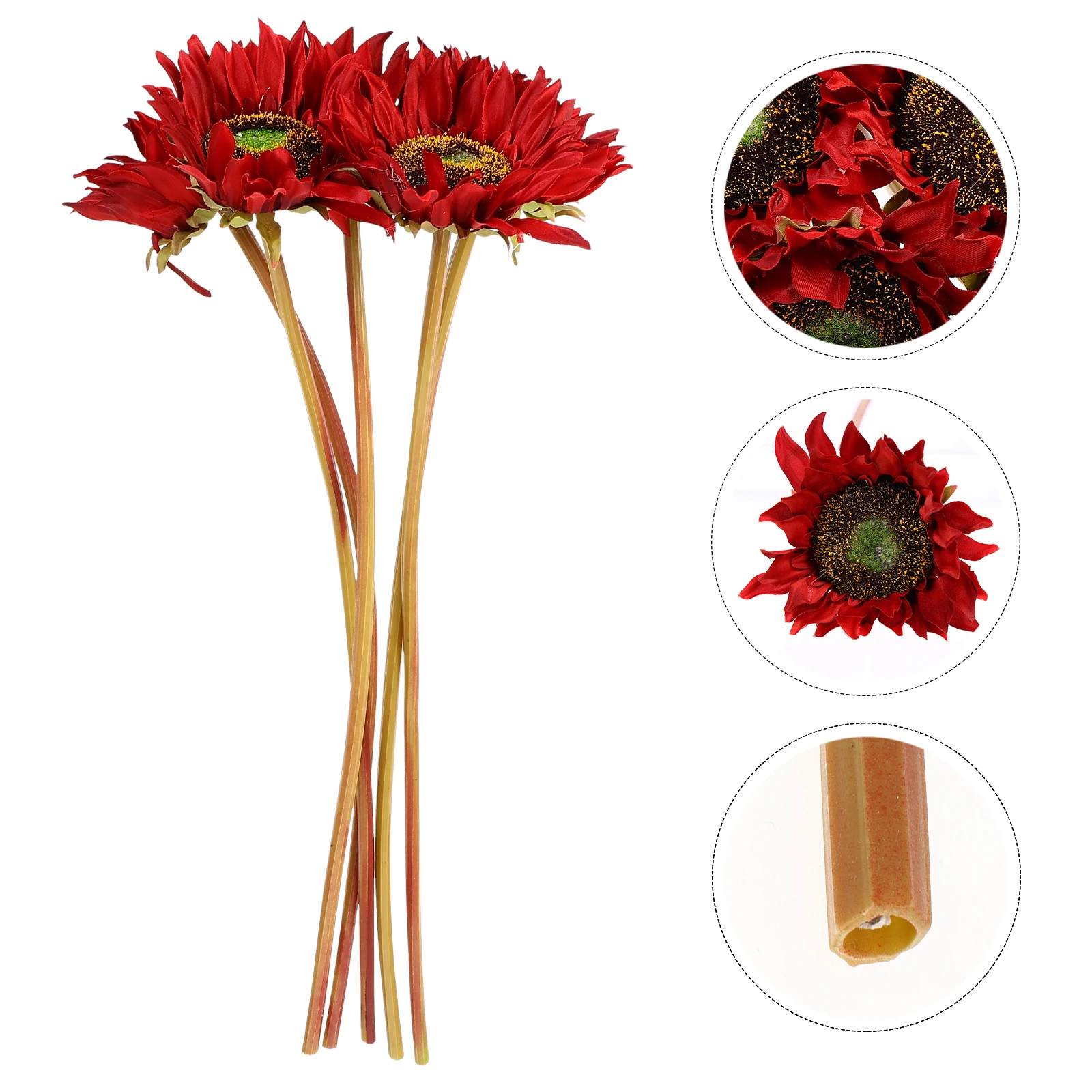 

5pcs Lifelike Silk Floral Artificial Flowers Fake Chrysanthemum Home Wedding Decor Table Centerpiece Fade Resistant Easy
