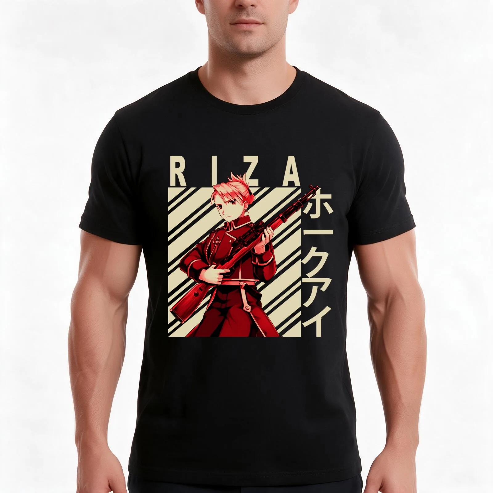 Hawkeye Riza - Vintage Art T-Shirt, Summer Casual Cotton Tee, Oversized Streetwear Tops, Vintage Graphic Print, Unisex Men Women