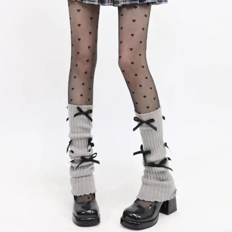 

195E Leg Warmers Sweet Knit Flared Leg Sleeves Goth Baggy Cuffs Ankle Heap Socks