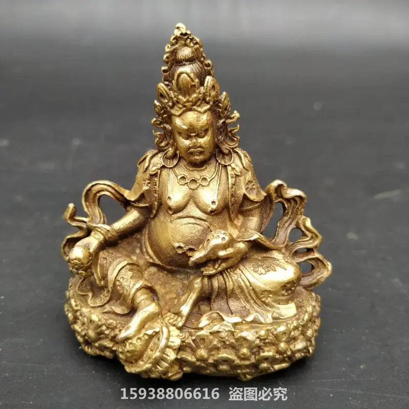 Alloy imitation pure copper Tibetan legend Huang Caishen retro imitation old goods small ornaments