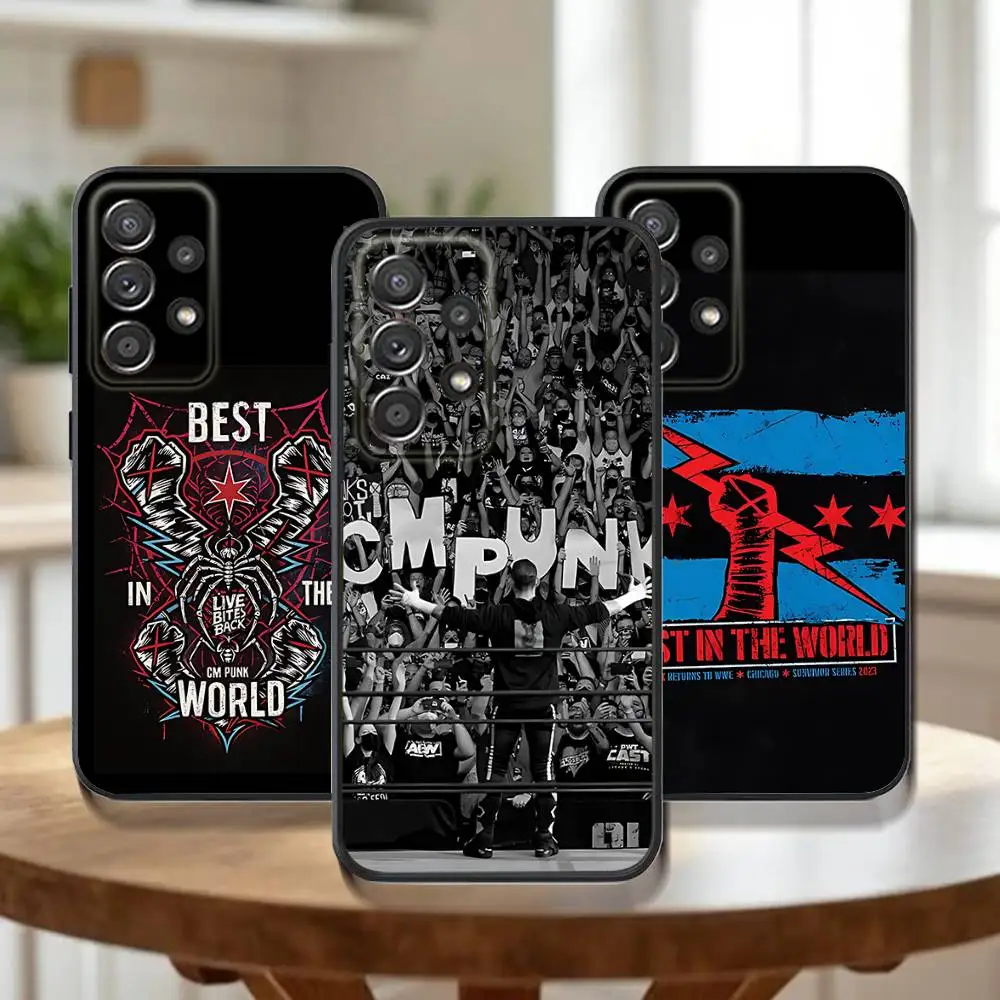 

Wrestler C-CM Punks Logo Phone Case Silicone Soft For Samsung Galaxy A73,31,32,72,41,53,52,71,22,5G,Note,J7,8,9