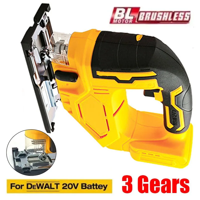 

Cordless Jig Saw Electric Jigsaw 3 Gears Portable Multi-Function Woodworking Power Tools for Dewalt 18V 20V Battery