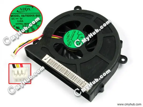 New For Toshiba Qosmio X300 X305 ADDA AB7505HX-S03 JSRAA DC280005BA0 4Wire CPU Cooling Fan AB7505HX-S03 JSRAA DC280005BA0