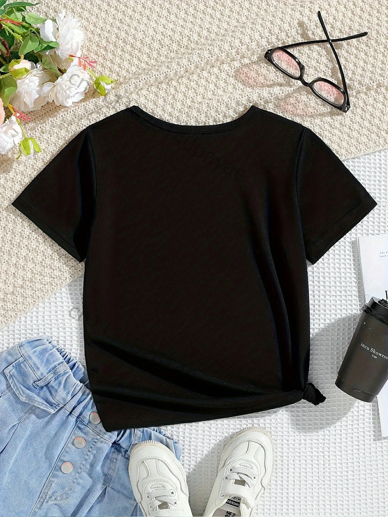 Kids Girls K-POP Korean Style T-Shirt, Finger Heart & 