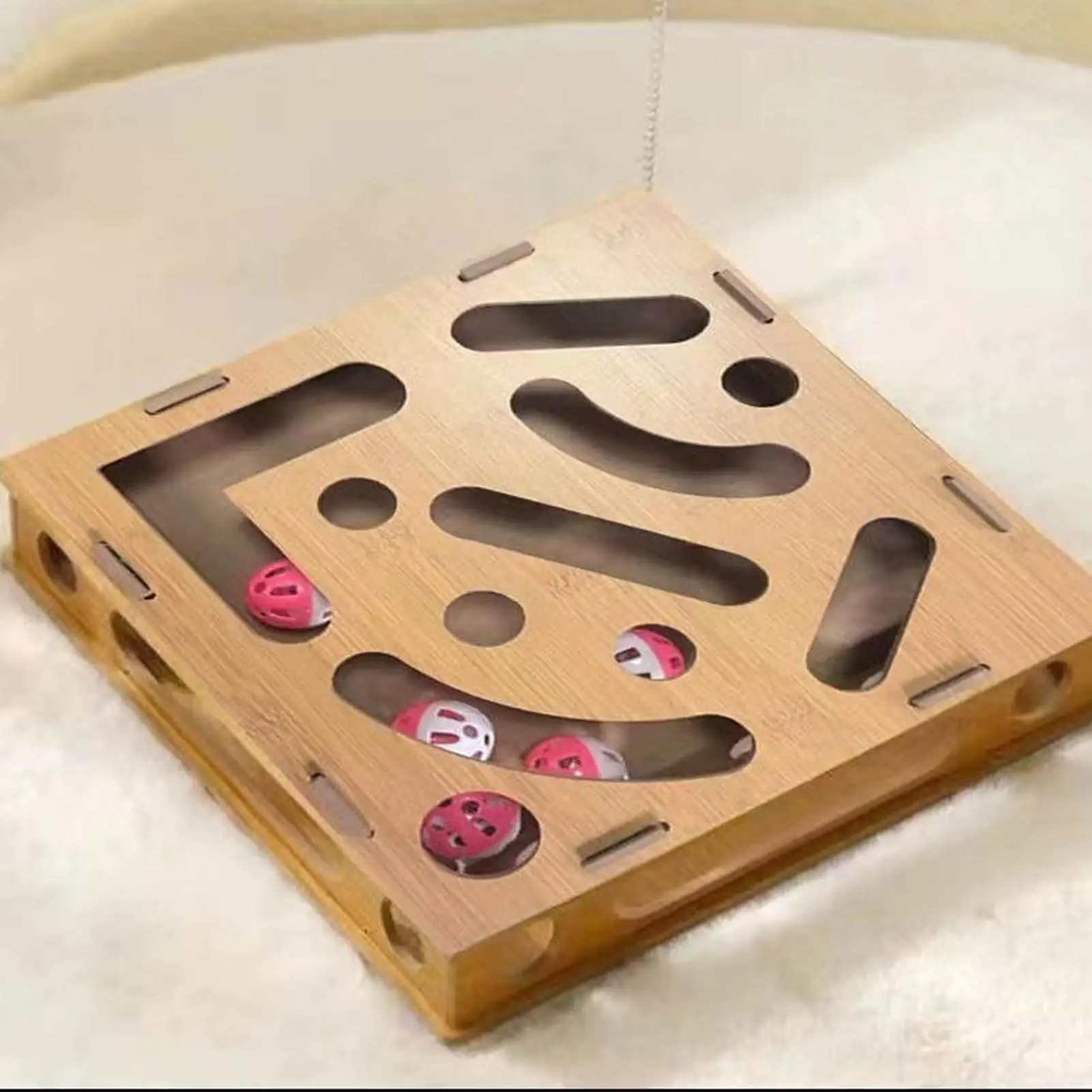 

Puzzles For Cats Kitten Balls Stimulation Mental Box Wooden Interactive Funny Boredom Relieving Maze Box Play Enrichment