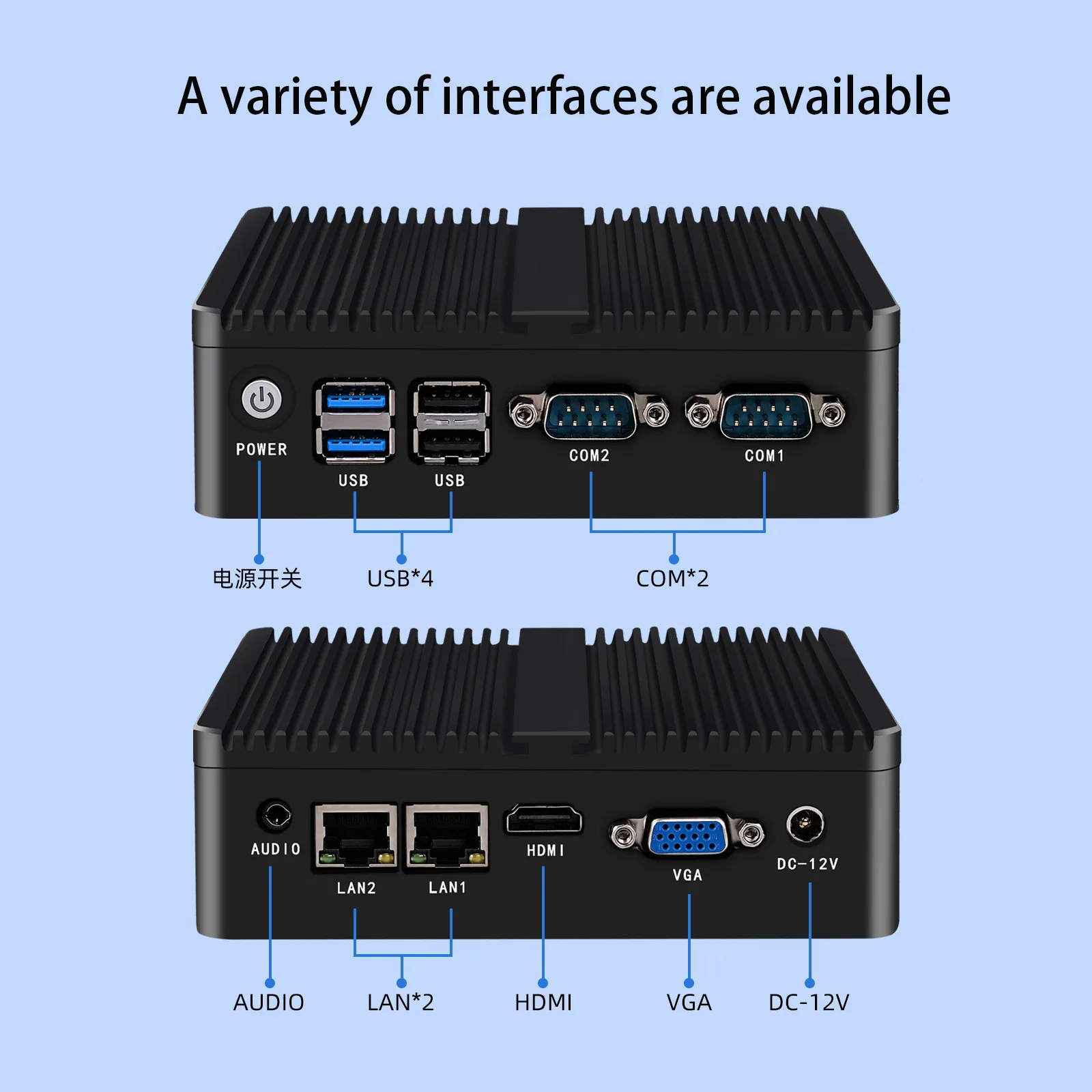 كمبيوتر صغير من الدرجة الصناعية مع J4125 4 نوى و4 خيوط DDR4 متين بدون مروحة مقابس الولايات المتحدة/الاتحاد الأوروبي منتج جديد #3