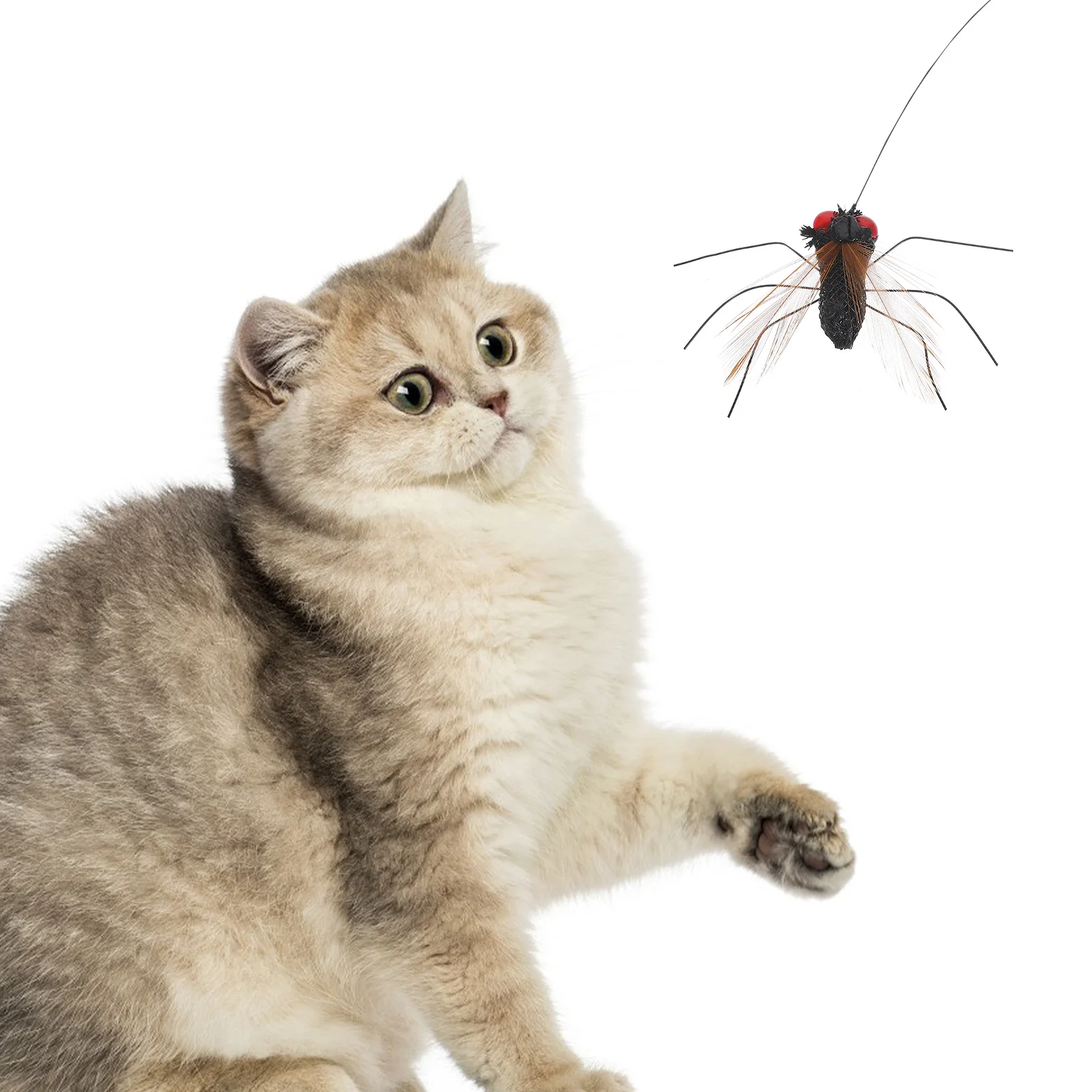 

2Pcs Interactive Cat Teaser Stick Refill Simulation Insect Long String Kitten Enrichment Indoor Pet Hunting Refills