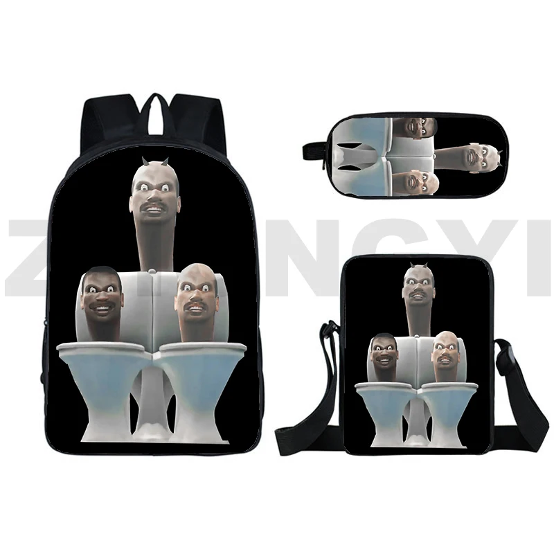 

Skibidi Toilet 3D Print Backpacks Multifunctional Executive Backpack Men Women Travel Leisure Packbag 3 in 1 Children School Bag