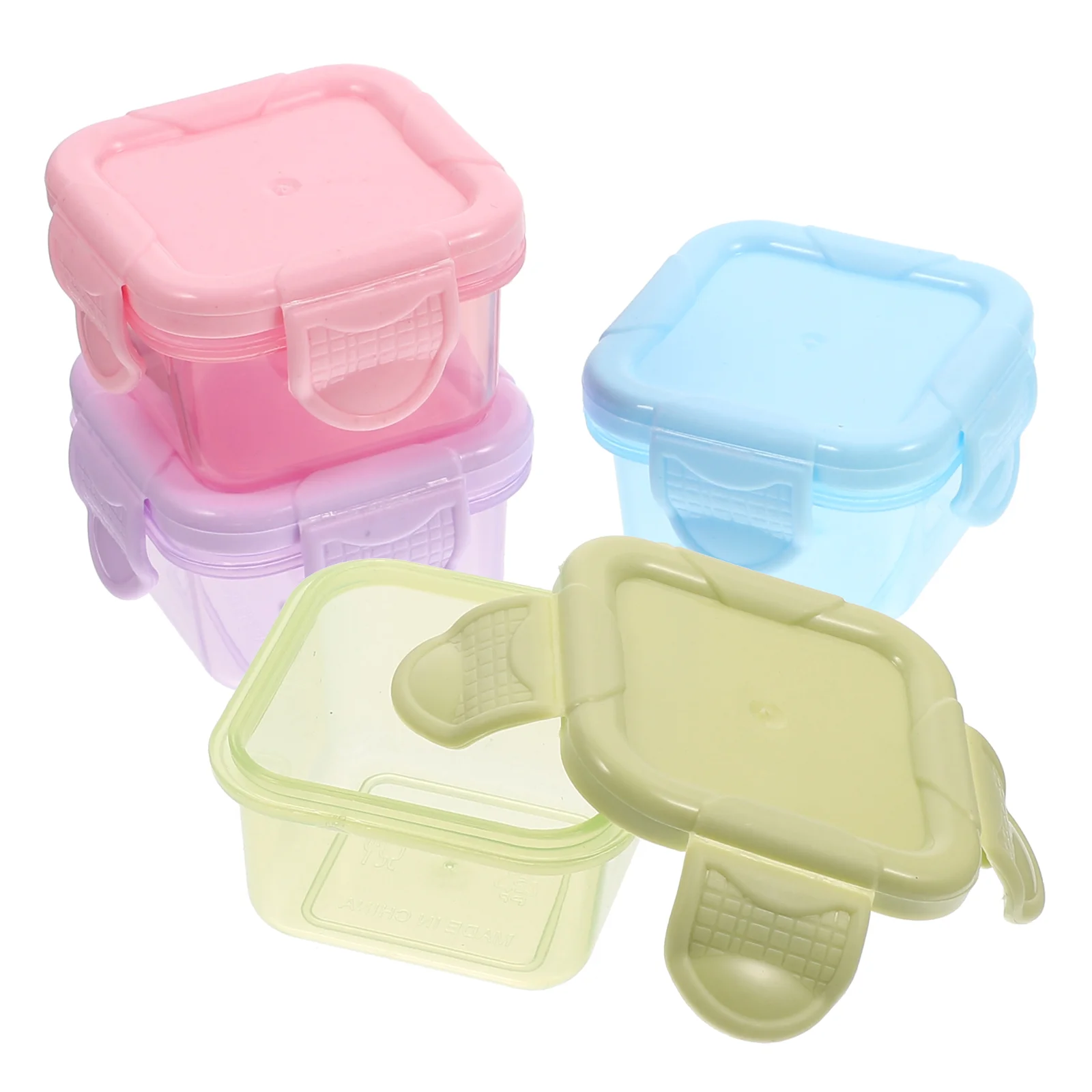 

4 Pcs Dipping Sauce Cups Sealed Boxes Jam Packing Lunchbox Kitchen Preservations Multifunction Work Fruit