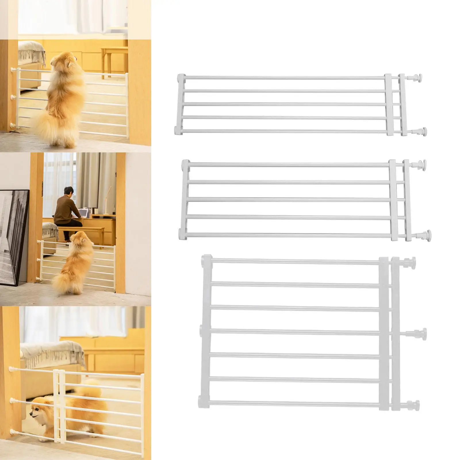 Portable Retractable Pet Dog Gate Stair Gate Barrier Baby Fence Protection Adjustable for Patio Garden Indoor Doorway Stairs