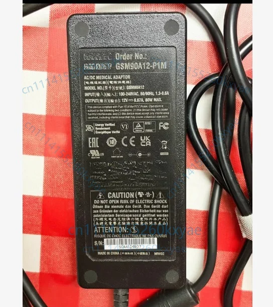 Gsm90a12-p1m new power adapter, 12v 6.67a 90w, 5.5*2.5/2.1 interface
