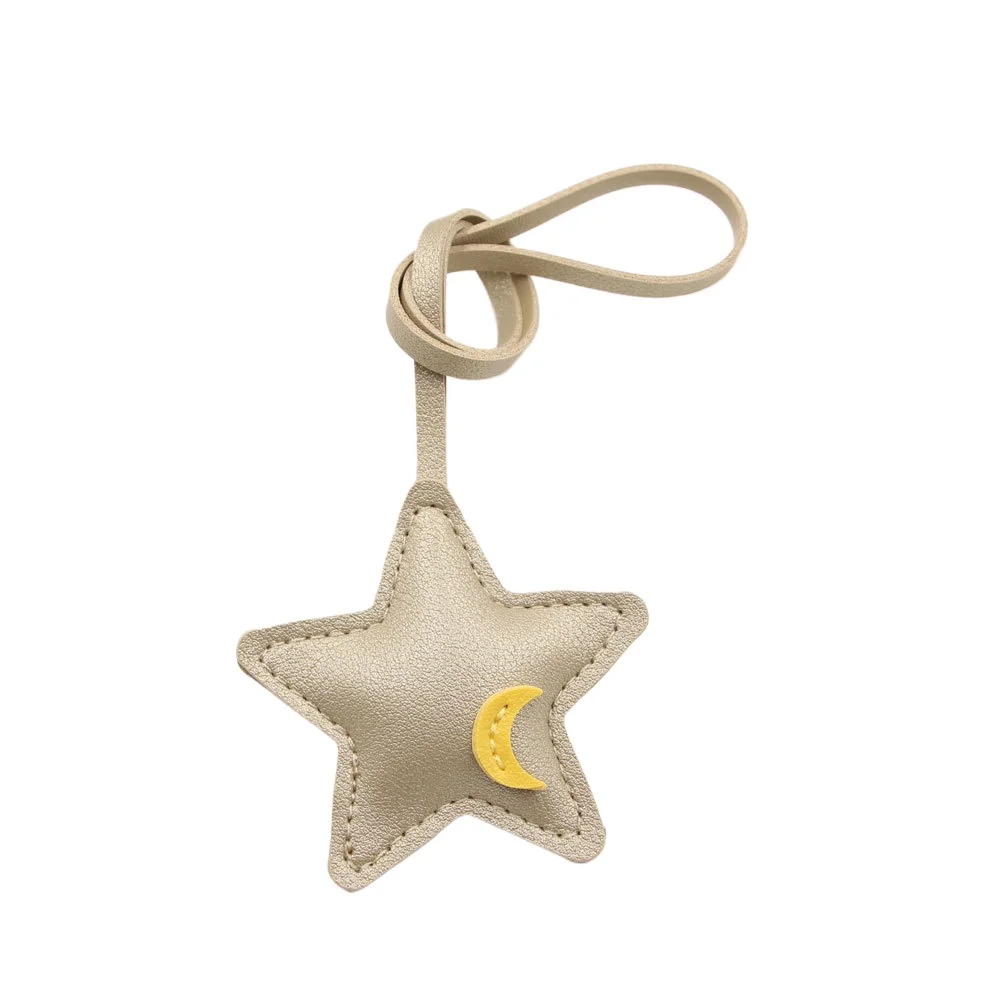 Goodnight Star Creative Leather 3D Mini Star Bag Charm Fashion Pendant Moon Car Accessories
