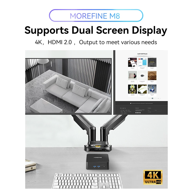 MOREFINE M8 Mini PC Intel 5205U fino a 1,9 GHz Windows 11 pro 16G RAM 512G SSD 4K@60 WiFi 5/BT 5.1 Computer portatile desktop Computer da ufficio
