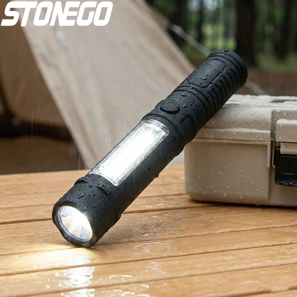 Multifunctional COB LED Mini Penlight Flashlight with Magnet Clip for Self Defense Emergency Check Work Home