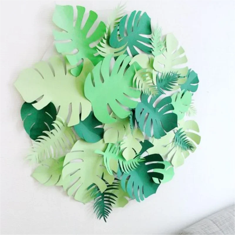 Artificial Leaves For Wedding Backdrop Wall Decorative Nursery Paper Craft Decor Fake Flower Leaf For Ramadan Decoration 2023