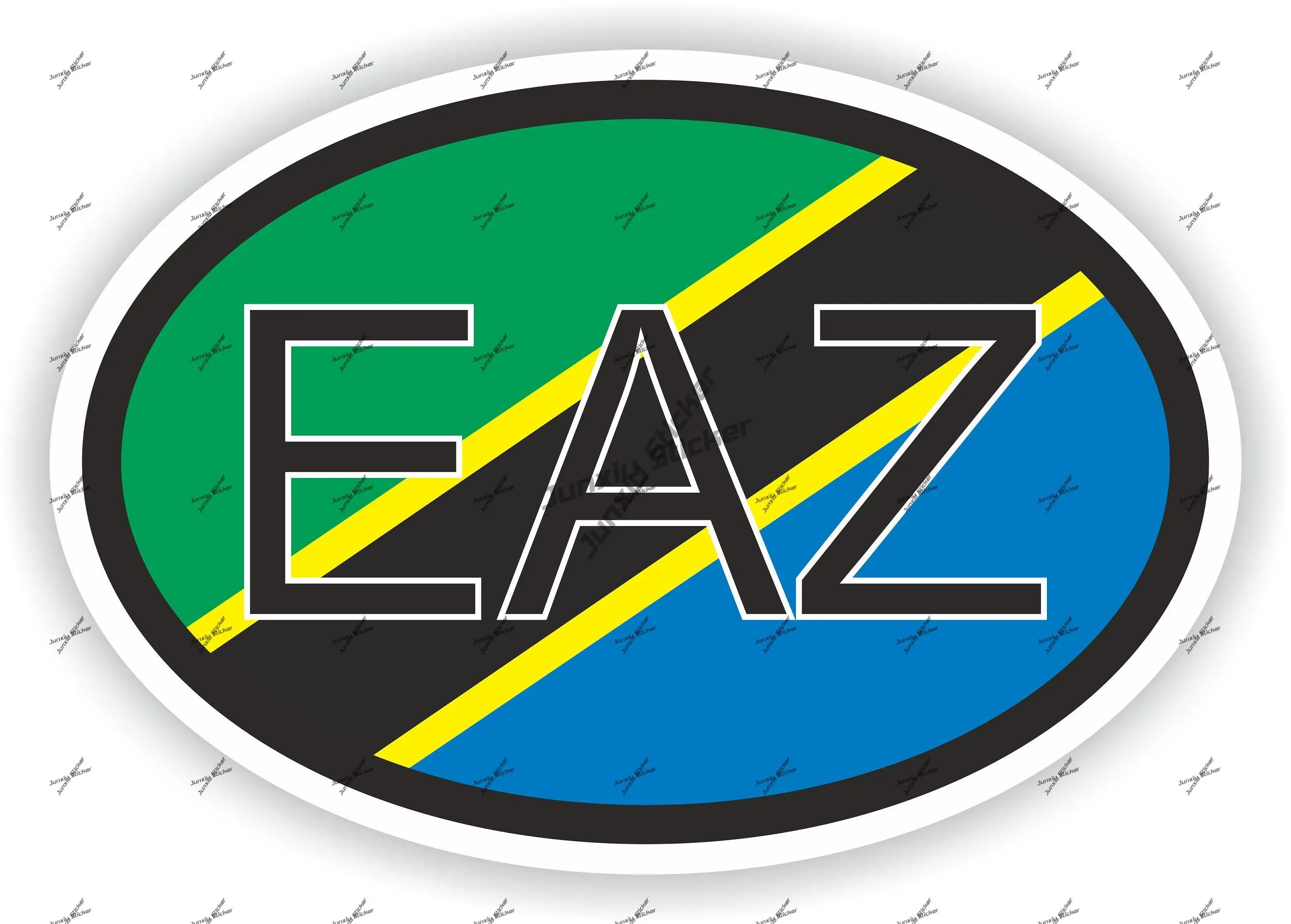 

TANZANIA Oval Sticker with Flag Country Code EAZ Decal for Bumper Laptop Motorcycle Helmet Cover Scratch Decoration Accessories