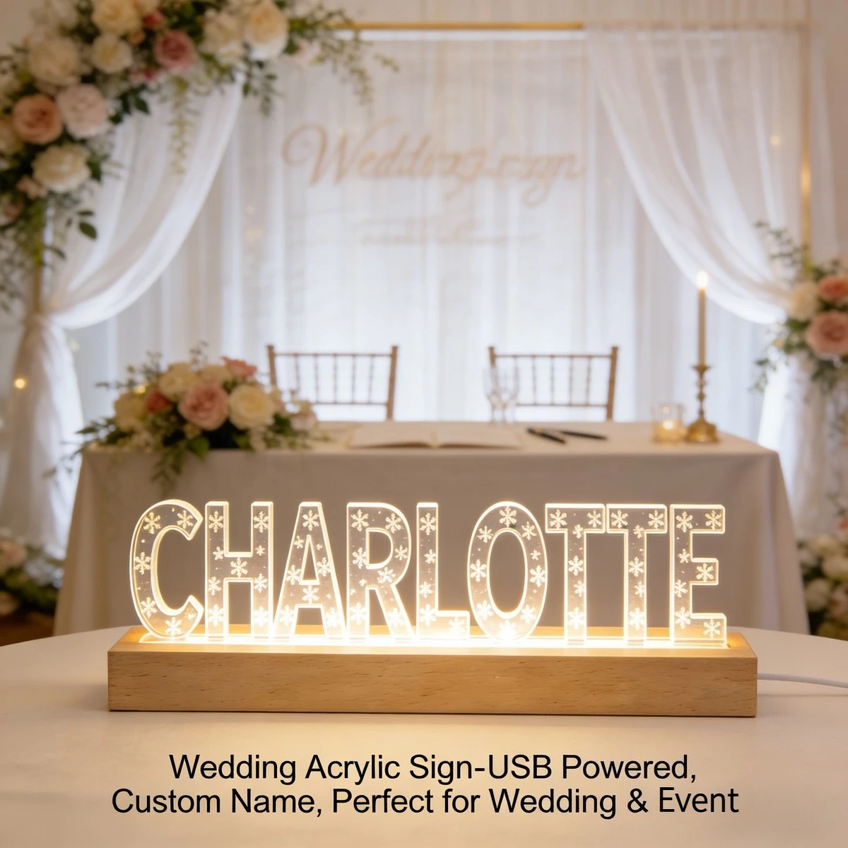 Personalisierte Acryl-LED-Nach – Wedding Led Bewertung und Preis