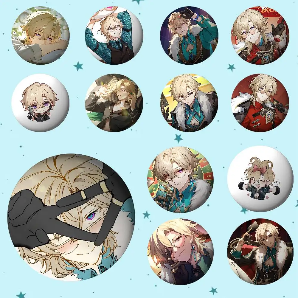 Honkai Star Rail Aventurine Cartoon-Sternabzeichen, Broschen, Anstecknadeln, Zinn-Requisiten, Weihnachtsgeschenke, Geburtstagsgeschenke