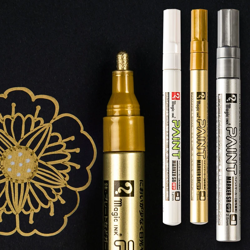 

2/3Pcs Permanent Paint Marker Pen 1.2mm/2.5mm Quick Dry Waterproof Paint Pen for Stone Markers Tire Tread Rubber Fabric Metal
