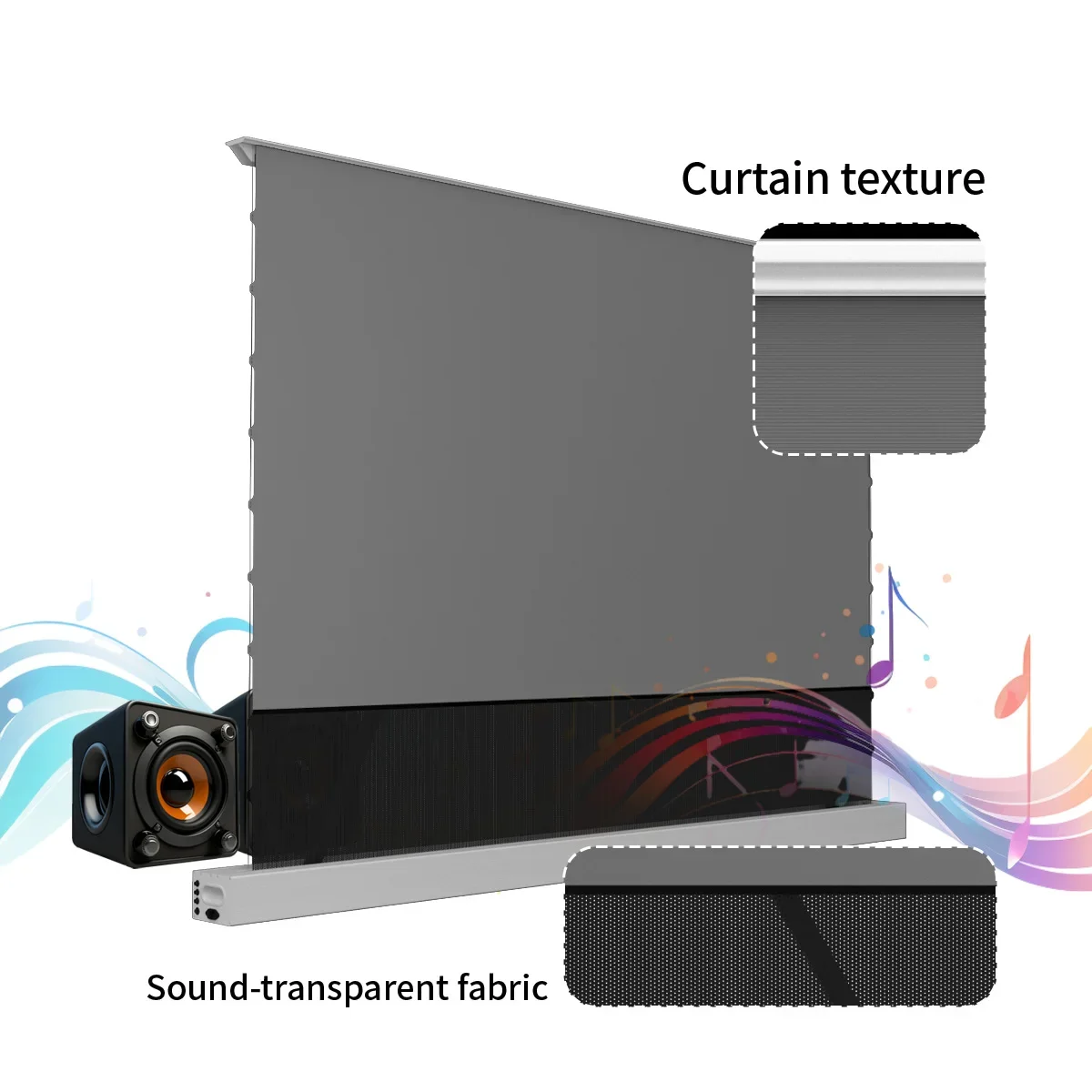 2023WUPRO NEW Arrival 120'' Floor Rising Projector CLR Screen smart remote control Ust 4K PET Alr Flat Smooth  Scr