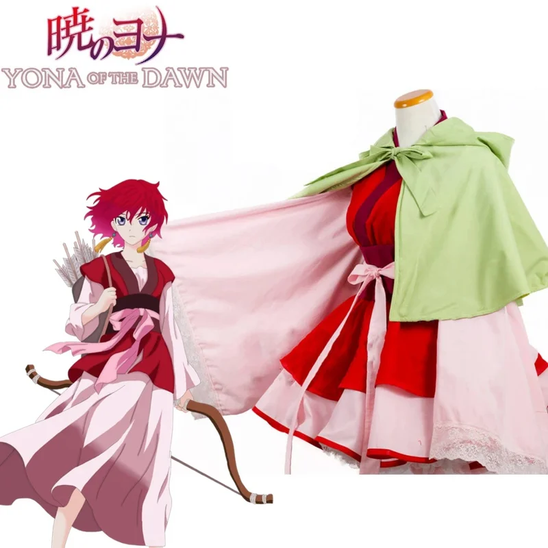 2025 22 أنيمي Akatsuki no Yona of the Dawn الأميرة لوليتا كيمونو فستان عباءة المرأة تأثيري حلي وتتسابق قدس
