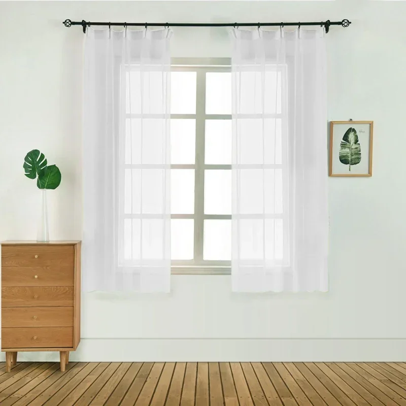 1PC 100x130cm Bedroom Modern Window Tulle Curtain Panel Voile High Quality Decoration For Your House Curtain Home Textile Tools