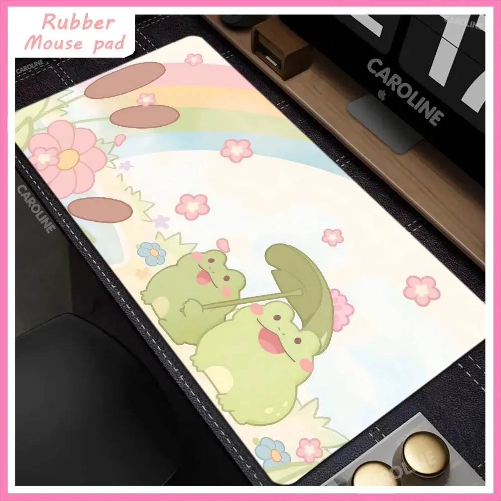 Pink cartoon frog Large rubber Anti-slip Mouse Pad Gamer Accessories Keyboard Pad HD cartoon Office computer extended desk mat