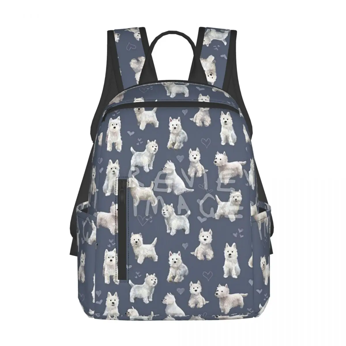 

The West Highland Terrier BLU Backpack Daypack Large Capacity Children BookBag School Bag Shoulder Bags for Men Women