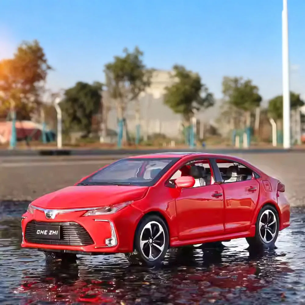 1:32 スケール カローラ ハイランダー 車モデル おもちゃ 合金ダイキャスト ミニチュア車両 音楽とライト付き ゴムタイヤ 男の子向けクリスマスプレゼント