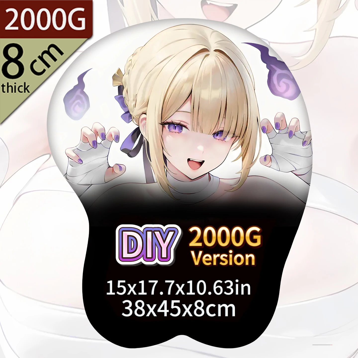 levi sexy anime mouse pads 3d xxl with boobs custom hand wrist rest for girl non-slip Action Taimanin Akiyama rinko gaming 2000G