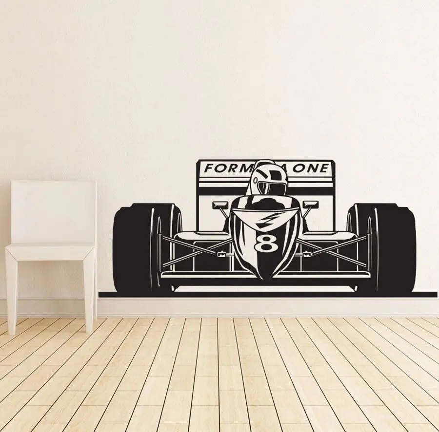 ZXfemale-Autocollant mural de formule F1 en vinyle, décalcomanie artistique, voiture de course, formule 1, mobile, décoration de la maison, salon, chambre à coucher, affiche d'art