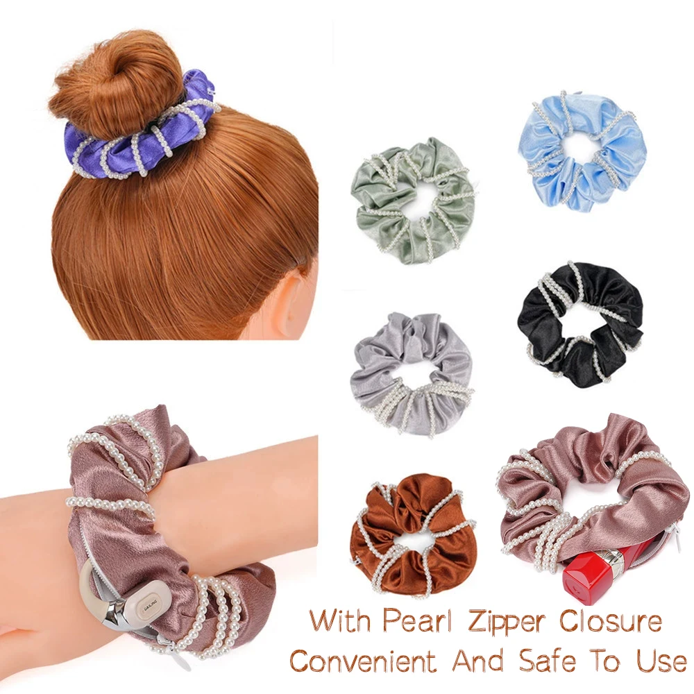 Pearl Hidden Sight Portable Safe With Zipper Hair Storage Hide Tie Key Case Cash Jewelry Secret Compartment For Travel Outdoor