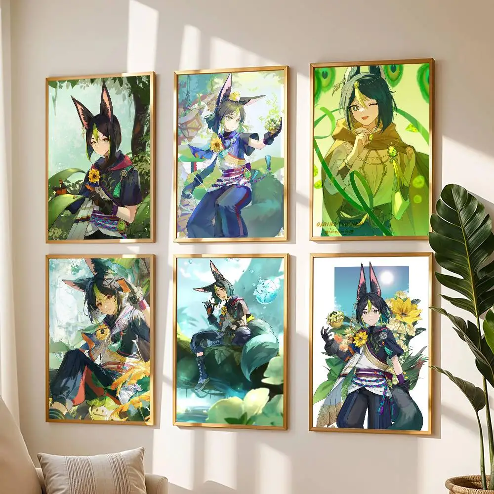 1pc Tighnari Genshin Impact Poster Print For Bedroom Living Room Home Decor Painting Wall Art HD Picture Mural