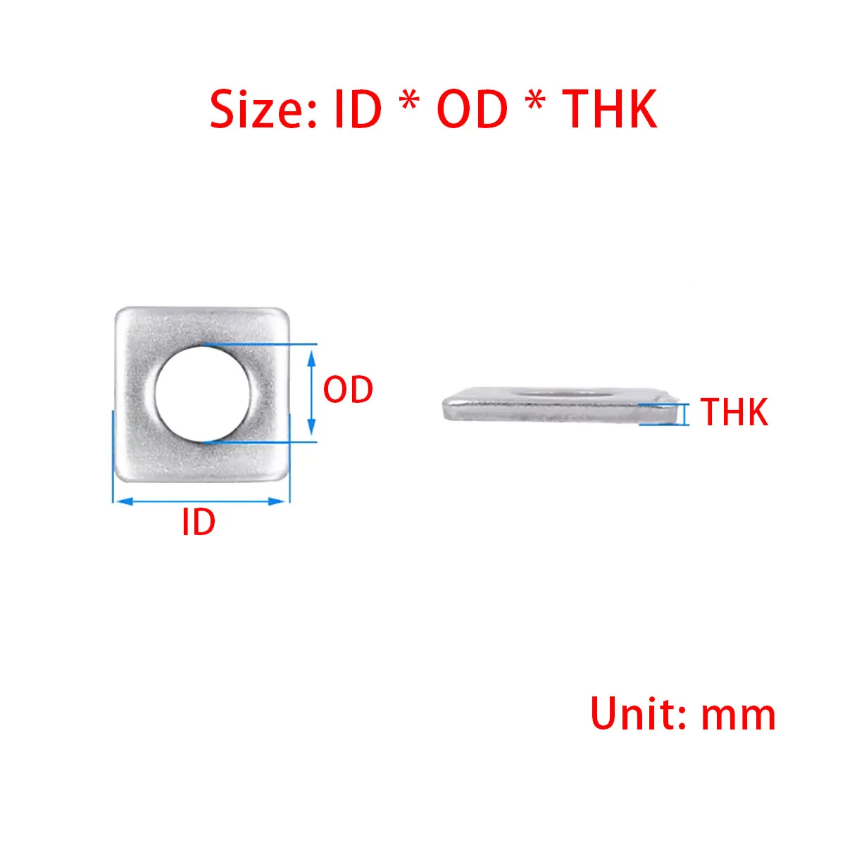 304 Stainless Steel Square Washer Flat Washer 1-20Pcs M3 M4 M5 M6 M8 M10 M12 M14 M16 M20