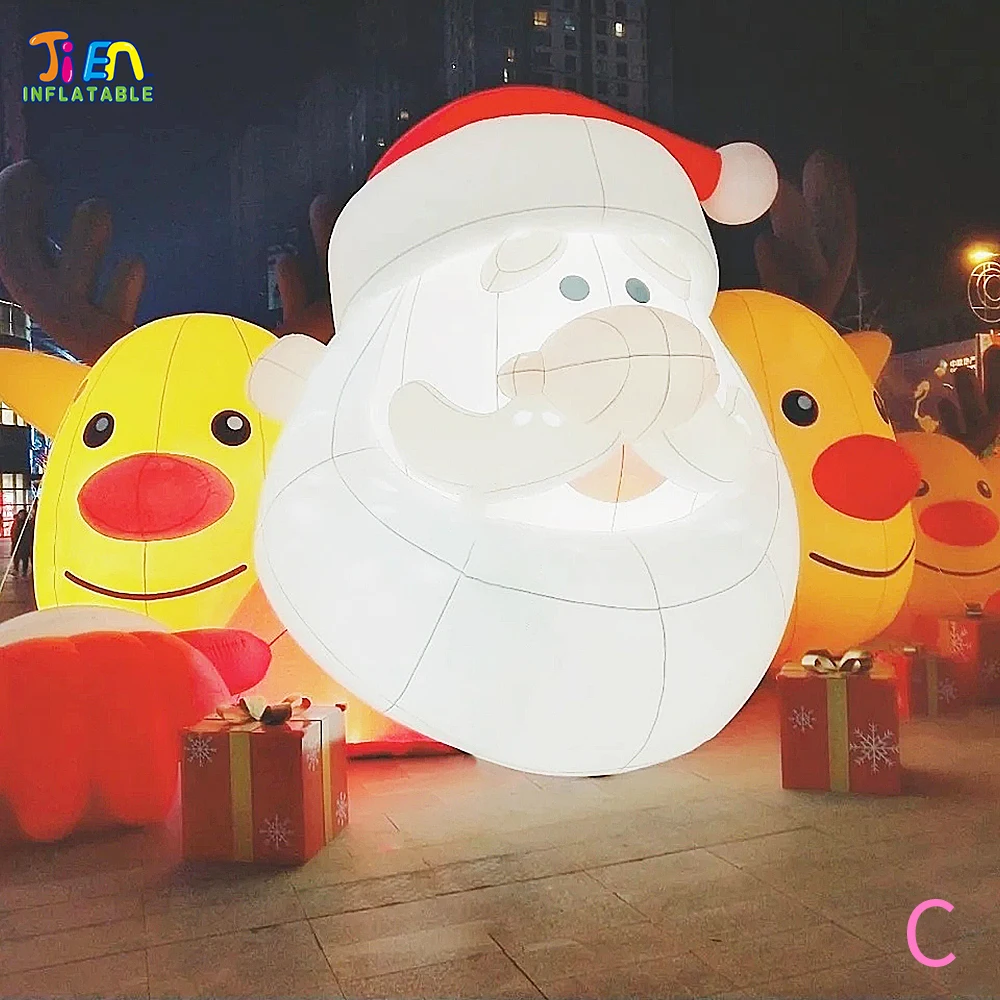 Globo de Reno de Papá Noel gigante para decoración, iluminación LED para exteriores, envío aéreo rápido a puerta