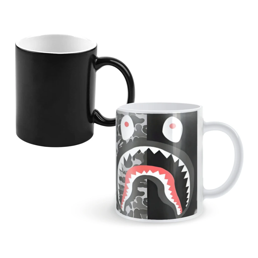 

Bape shark Ceramics Coffee Mug Cute Gamer Birthday Gift Back To School Mug