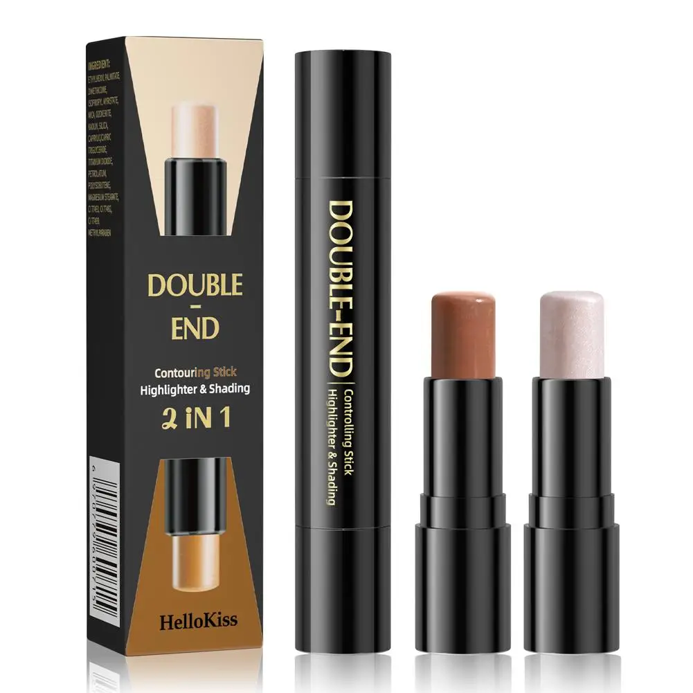 Dupla-cabeçada Face Contour Stick, Brown Bronzer Pen, Sombra, Corretivo, Destaque, Make Smooth Contour, Fundação, U4U3