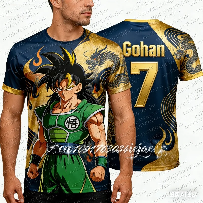 2026 Anime Fußball-Trikot Dragon Ball Herren Damen Übergroßes T-Shirt Sommer Schnelltrocknend Sport Atmungsaktiv Übergroßes Cosplay T-Shirt
