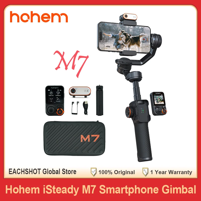 Hohem iSteady M7 3-Axis Phone Gimbal Stabilizer AI Tracker Detachable Touchscreen Remote Control for Smartphone iPhone Android