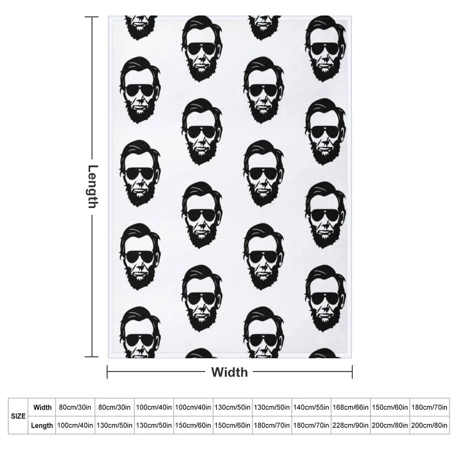 Funny Abraham Lincoln Sunglasses Honest Abe USA Throw Blanket couch cozy soft plush fuzzy picnic outdoor blanket