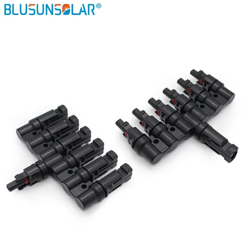 BLUSUNSOLAR Sale-Seller 2 Pairs  Solar Connectors for Photovoltaic Solar Panels Solar Connector  6-1 T Branch Connector