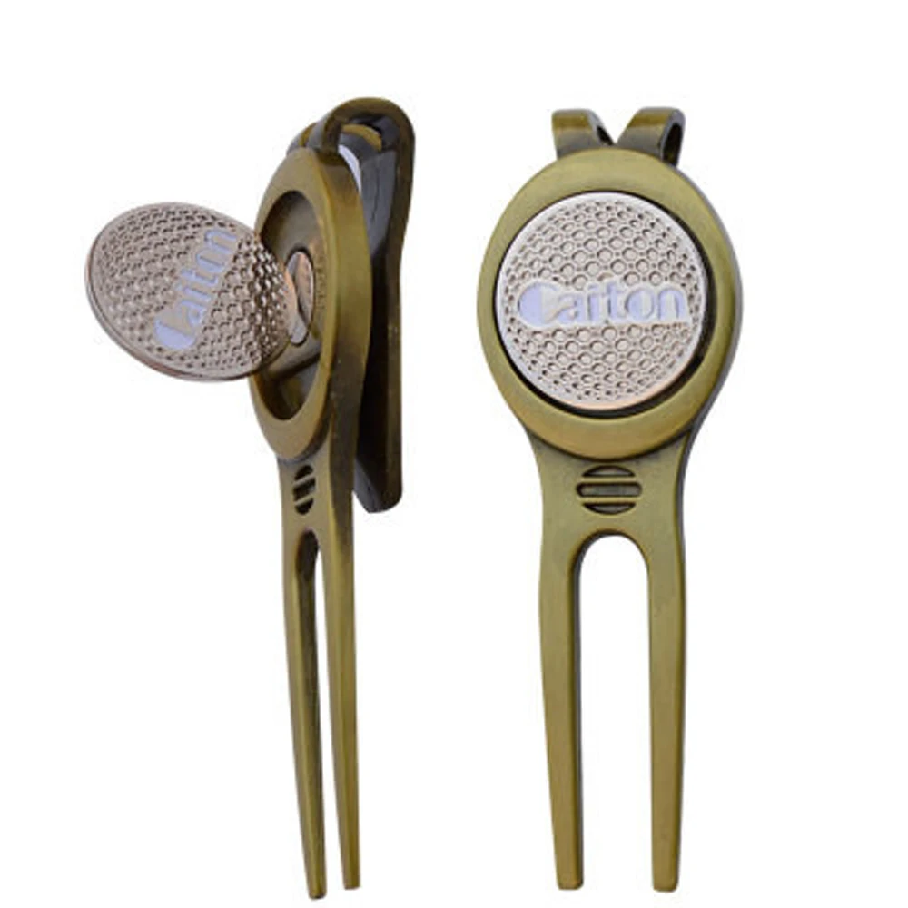Golf Accessories Golf Tool Putting Green Fork Zinc alloy Silver Golf Pitchfork Golf Marker Pitch Golf Divot Tool Ball Fork